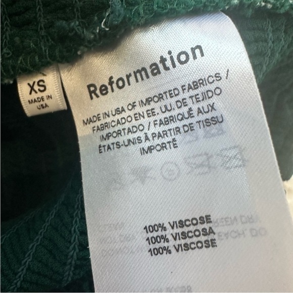 Reformation green floral pinto long sleeve smocked blouse top XS - Picture 12 of 14